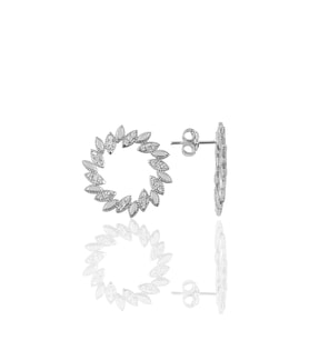 Söğütlü Silver Gümüş zirkon taşlı güneş modeli küpe
