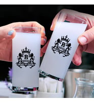 Renkli Orijinal İsim Yazılı Hediyelik İkili Rakı Bardağı Seti