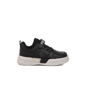 Beyaz Gümüş Cırtlı Unisex Çocuk Spor Ayakkabı 1603 B (Siyah)