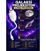Ay Galaksi Satürn Temalı USB Galaksi Projektörü, Dokunmatik Gece ve Okuma Lambası