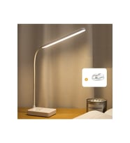 LEDli Dokunmatik Masa Lambası, 3 Kademeli, Şarjlı, USB, Katlanabilir (Krem)