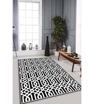 Siyah Spor Kaymaz Tabanlı Makinede Yıkanabilir Halı LB002 - 100 x 160 cm