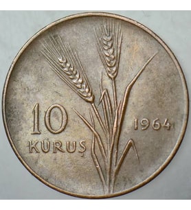 10 kuruş 1964 yılı koleksiyon madeni para