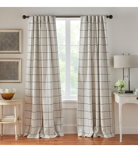 Lexroo Elrene Home Fashions Pencere Paneli Kareli Karartmalı Pencere Perdesi Panelleri/Oturma Odası