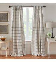 Lexroo Elrene Home Fashions Pencere Paneli Kareli Karartmalı Pencere Perdesi Panelleri/Oturma Odası