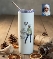 Kişiye Özel Karikatürlü Cute But Capricorn Oğlak Burcu Pipetli Çelik Matara Doğum Günü Hediyesi