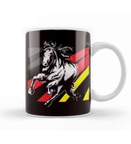 German Flag Horse Riding Equestrian Sport Horseshoe Saddle Kupa Bardak Porselen
