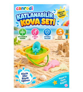 SUN-RST Katlanabilir Kova Seti Renkli Kum Oyuncakları ile Plaj Oyun Seti