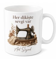 Vintage Dikiş Makinesi Nostaljik Terzi Hatırası Kupa Bardak Hediye