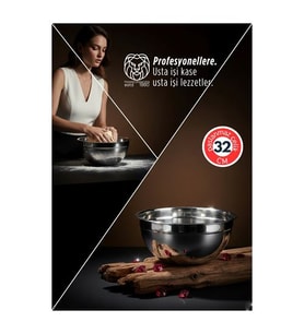 32 cm 6 Lt Profesyonel Ölçülü Derin Karıştırma Kabı - 304 Paslanmaz Çelik 722899