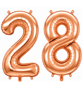 28 Rakam Folyo Balon Rose Gold Rengi (100 cm)