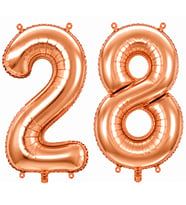 28 Rakam Folyo Balon Rose Gold Rengi (100 cm)