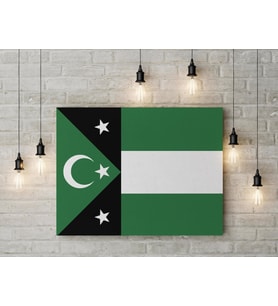 Batı Trakya Türk Bayrağı Kanvas Tablo 40x55cm Dekoratif Tablo
