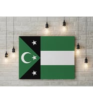 Batı Trakya Türk Bayrağı Kanvas Tablo 40x55cm Dekoratif Tablo