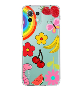 PrintiFy Xiaomi Mi 11 Lite ile Uyumlu Water Color 5  Kamera Korumalı Şeffaf  Kılıf