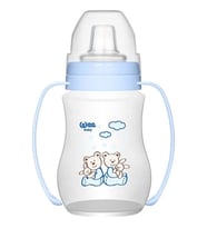 Wee Baby Antikolik Akıtmaz Kulplu PP Alıştırma Bardağı 250 ml Mavi 6+ Ay Bebekler İçin