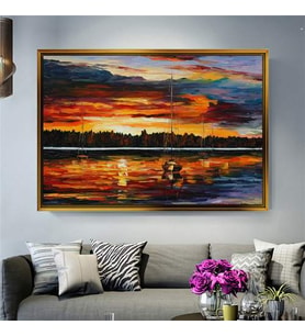 Altın Çerçeveli dekoratif tablo a945 (Gold)