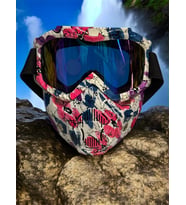 Tex 710 Jet Maske Bisiklet Motosiklet Kayak Çok Amaçlı Maske Mor Cam Aynalı Gözlük Pembe Mor (Yeşil)
