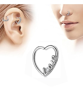 Chavin Bayan Kalp Kulak Kıkırdak Burun Piercing Küpe en55