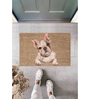 Dormot Modern Baskı - Bagser Dog - Karşılama Kapı Önü Paspası (Bej)