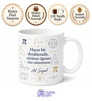 Matematik Öğretmeni İçin Özel Tasarım Seramik Baskılı Kupa Bardak Öğretmen Hediyesi