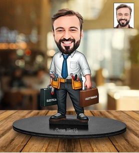 Kişiye Özel Elektrikçi Tasarımlı Karikatür Biblo  247