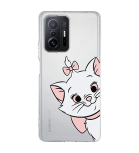 Redmi Mi 11T/Mi 11T Pro Uyumlu Marie Kedicik Desenli Şeffaf Telefon Kılıfı