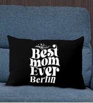 BK Gift Kişiye Özel İsimli Anneler Günü Tasarımlı Premium Kumaş Siyah Dikdörtgen Kırlent Yastık, Anneler Günü Hediyesi, Ev Dekorasyonu-1