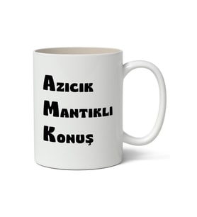 Azıcık Mantıklı Konuş Tasarımlı Kupa Bardak Baskılı Kahve Kupa Bardak