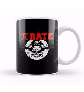 Funny Pi Pie Pirate Pierate Pi Rate Math Joke Pun Kupa Bardak Porselen