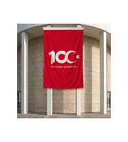 Kırmızı Türkiye Cumhuryetinin 100.Yılı Poster Bayrak Premium Raşel Kumaş ATA53 2x3m