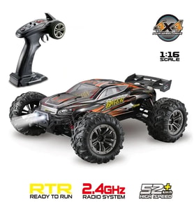 Xinlehong 1:16 Brushless Uzaktan Kumandalı Yüksek Hızlı Rc Araba 52km/s 2.4Ghz 4WD Usb Şarj Turuncu