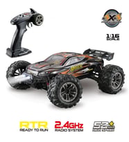 Xinlehong 1:16 Brushless Uzaktan Kumandalı Yüksek Hızlı Rc Araba 52km/s 2.4Ghz 4WD Usb Şarj Turuncu