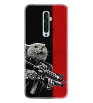 Oppo Reno 2Z 4 Lite 4 Pro 5 6 7 A31 Kılıf Desemli Silikon Çılgın Kedi 1674