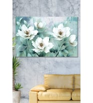 Beyaz Bahçe Duvar Kanvas Tablo 70 x 100 cm