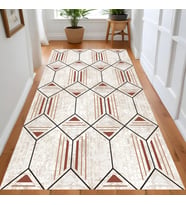 Rovigo Home Dijital Baskı Yıkanabilir Kaymaz Taban Salon Halısı Ve Yolluk RVG0874-FNL84 (Bordo)