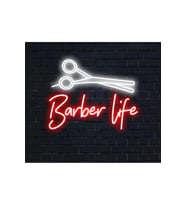 Barber Life Yazılı ve Şekilli Neon Tabela