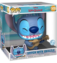 Funko Pop! Jumbo: Stitch - Ukele Ile - Disney: Lilo & Stitch - Koleksiyon Vinil Figür - Hediye Fikri (Krem)
