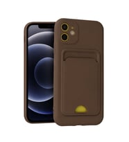 Apple iPhone 11 Kılıf Kelvin Kartvizitli Silikon - Kahverengi