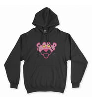 Yorgun Pembe Panter Siyah Kapşonlu Sweatshirt Hoddie