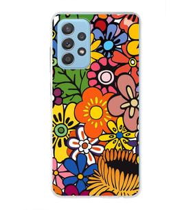 PrintiFy Samsung Galaxy A52 5G ile Uyumlu 1mm Slim Fit Retro Renkler 2 Baskılı Şeffaf  Kılıf