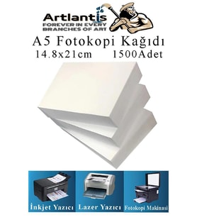 Fotokopi Kağıdı A5 80 gr 500 lü 3 Paket  Fotokopi Kağıdı Lazer İnkjet ve Fotokopi Makineleri İçin Uyumlu (Beyaz)