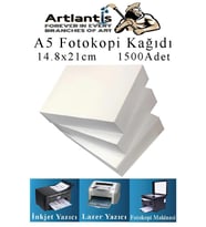 Fotokopi Kağıdı A5 80 gr 500 lü 3 Paket  Fotokopi Kağıdı Lazer İnkjet ve Fotokopi Makineleri İçin Uyumlu (Beyaz)