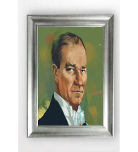 Gümüş Çerçeveli Atatürk Tablo a890