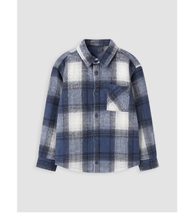LCW Kids İndigo Ekose Gabardin Erkek Çocuk Gömlek