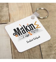 Kişiye Özel Makine Mühendislerine Özel Kare Anahtarlık