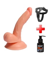 OdinsShop 13 cm Belden Bağlamalı Yeni Nesil Realistik Penis + Kemer + Kayganlaştırıcı