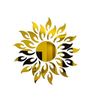 AS TASARIM LAZER GÜNEŞ001 MODEL DUVAR DEKORASYON SÜS GOLD RENK 50 x 50 CM