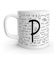 P Harfi Matematik Formül Tasarım Harfli Kupa Bardak