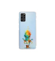 Samsung Galaxy S20 Plus ile uyumlu Splash ahtapot tasarımlı şeffaf silikon kılıf